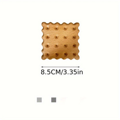 4pcs Of Creative Biscuit Solid Wood Coasters, Insulation Pads, Mugs, Coffee Cups, Anti-slip Mats, Simple Tea Cup Holders, Solid Wood Coasters