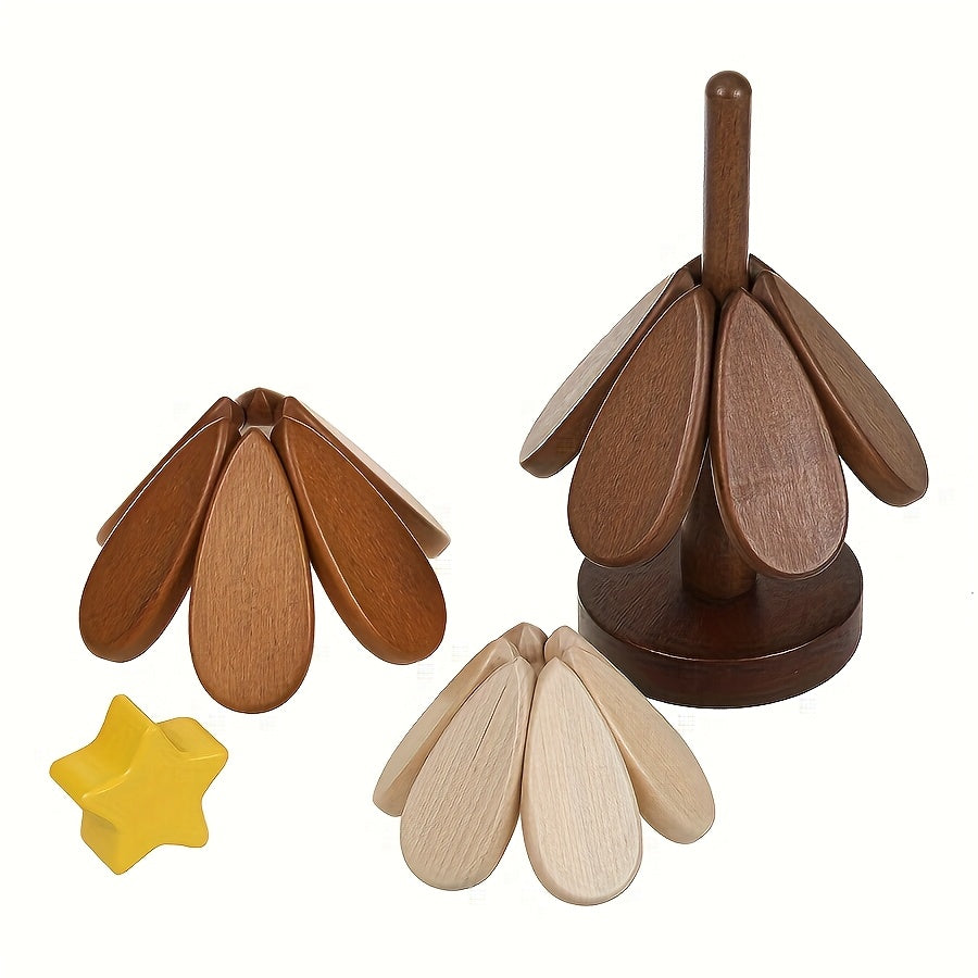 Set Of 2, Wooden Christmas Tree Coasters, Creative Tree Shape Heat Resistant Mats, Wooden Table Runners for Kitchen And Dining Room, No Cover, No Filler, Home Decoration