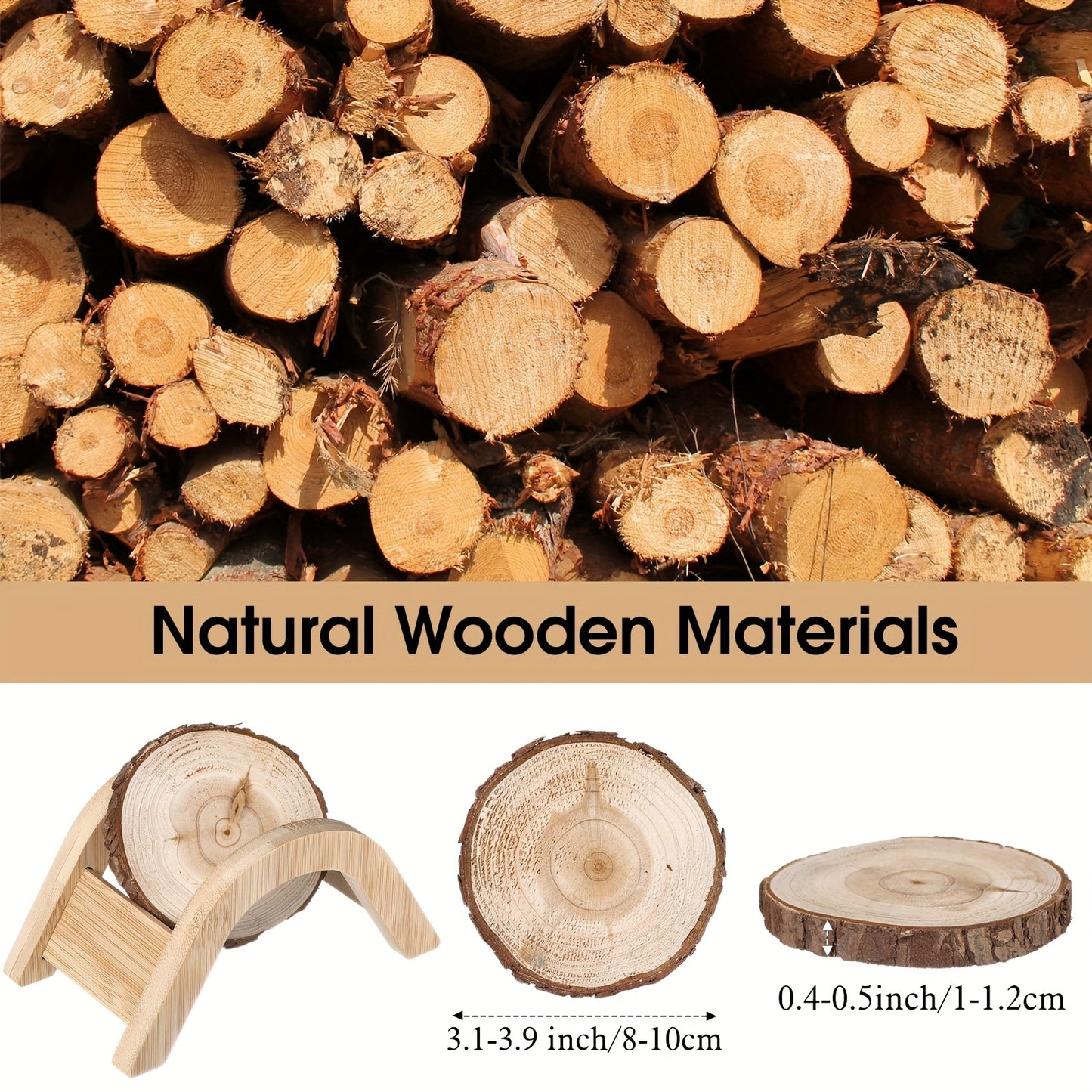 Housewarming Gifts For Home Decoration 3.15-4 Inch Wooden Slices Coasters With Bark Set Of 6 Wood Circles Coasters With Holder For Christmas Craft Farmhouse Gifts Family Table