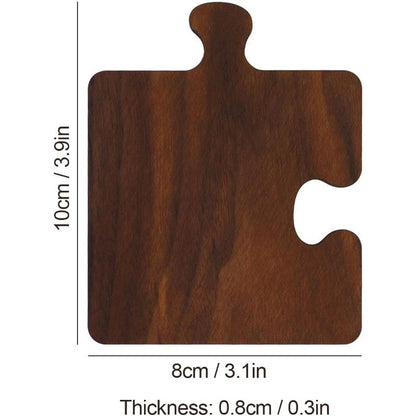 Premium Black Walnut Wooden Puzzle Coasters, Set of 4 Natural Wood Log Tea Coaster with Brio Wax Finish Plate Mat Wooden Coffee Mat Table Placemats Tools Protection for Any Table Type